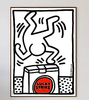 Keith Haring - Lithografische Affiche LUCKY STRIKE uit 1987 kaufen? Bieten Sie von 275!