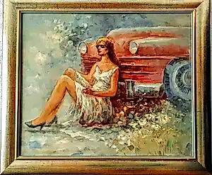 Buy Willem Haenraets - Original Ölgemälde auf Leinwand "Relax" aus den 1980er Jahren signiert? Bid from 260!