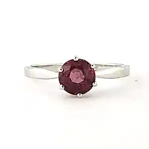 14k witgouden solitair ring bezet met rubeliet tot.1.10ct - ringmaat 17(53) kaufen? Bieten Sie von 260!