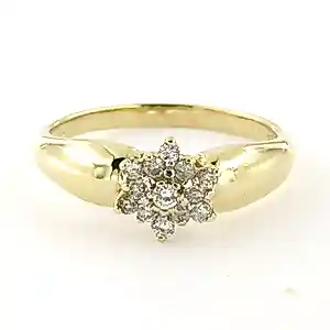 14k bicolour gouden ring met briljant geslepen diamant tot. 0.20ct – G/H - SI kaufen? Bieten Sie von 350!