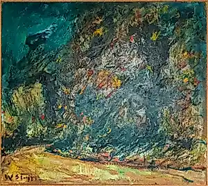 Buy Wim Steijn - Olieverf op paneel, Laantje rond Groot Bentveld - Ingelijst? Bid from 150!