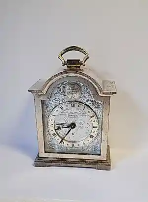 Klokken - antieke SWIZA Zwitserse tafelklok met het opschrift "Tempus Fugit kopen? Bied vanaf 30!