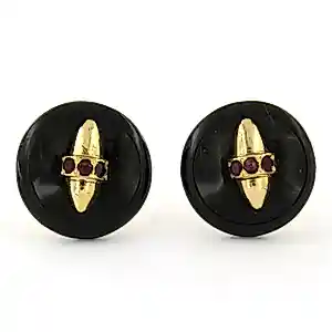 BWG gele oorknoppen bezet met robijn en onyx – 6.4 gram kopen? Bied vanaf 310!
