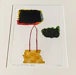 Buy Harrie Gerritz - in kleine oplage gemaakte kleuren zeefdruk "kerk in landschap" potldgesigneerd? Bid from 43!