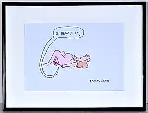 AcheterKamagurka - U bevalt mij - Originele cartoon - Gesigneerd - 21x29 cm - Ingelijst? Enchérissez de 390!