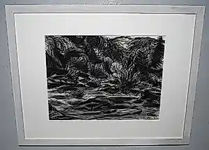 Frits Vanen - landschap 1980 - zuurvrije inlijsting kopen? Bied vanaf 50!