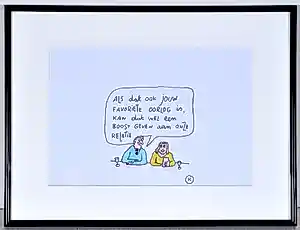 Kamagurka - Favoriete oorlog - Originele cartoon - Gesigneerd - 21x29 cm - Ingelijst verkauft für € 350!