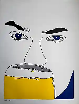 Jacob Zekveld - "Bierdrinker" - Gesigneerde kleurenlitho - 14/190 kopen? Bied vanaf 50!