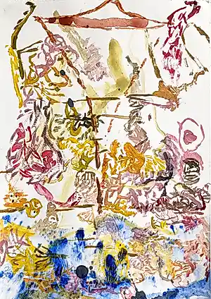 Buy Paul Louis van den Bergh - Acryl op papier - “Zone 3.10.2” - Gesigneerd? Bid from 100!