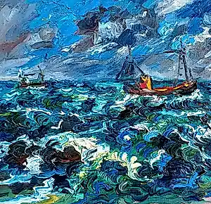 Jan Makkes - Zeegezicht, olieverf op doek (netjes ingelijst, groot) kaufen? Bieten Sie von 325!