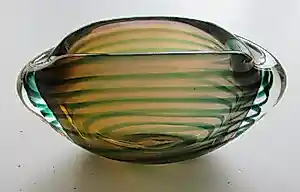 Buy Floris Meydam - Slingervaasje groen-amber/bruin (gesigneerd)? Bid from 90!