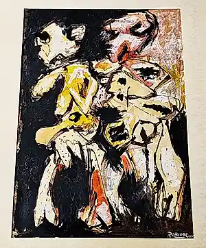 Buy Julio Romera - Groot, in 1964 expressionistisch geschilderde gouache op papier - gesigneerd? Bid from 168!