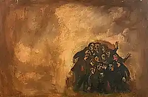 Luis Filcer - Olieverf op board , ‘Een Stille Schreeuw’ - 81 x 122 cm. - ca. 1980 verkocht voor € 150!