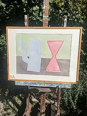 Klaas Gubbels - Blauwe ketel – ingelijst werk op papier kopen? Bied vanaf 750!