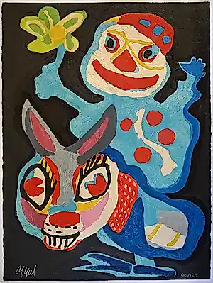 Karel Appel - Clown - Ezel - Circus vendu pour 1825€ !