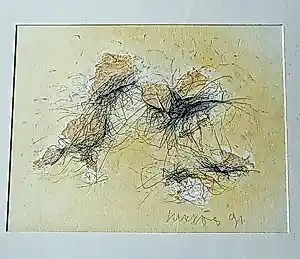 Buy Eric Hirdes - een in 1991 gemaakte gemengde techniek (o.a. collage) "butterflies" in lijst? Bid from 328!