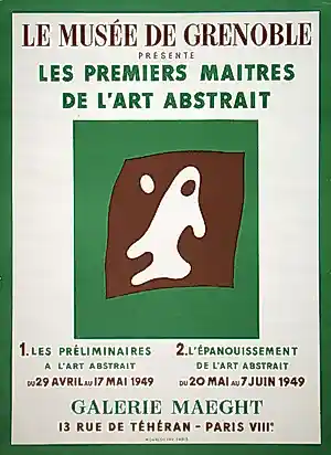 Hans Arp - Les Premiere Maitres de l'Art Abstrait - Tentoonstellingsaffiche - 1949 - Mou... verkocht voor € 70!