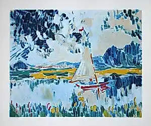 Maurice de Vlaminck - Voile sur un lac - 1973 - Tentoonstellingsaffiche vóór belettering - Moulot kaufen? Bieten Sie von 70!