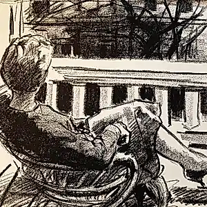 Bob Buys - een in 1958 in zeer kleine oplage gemaakte litho "op het balkon" potloodgesignrd verkocht voor € 37!