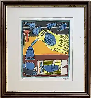 AcheterCorneille - Litho: 'Fantasie voorstelling met vrouw en vogels' (2009)? Enchérissez de 335!