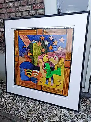 Clemens Briels - By Night prachtige bewerkte zeefdruk ingelijst verkauft für € 295!
