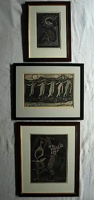 Willem Westbroek - 3 Ingelijste etsen, Kikker en Prinses, Processie en Dansers - 1959-1982 kopen? Bied vanaf 100!