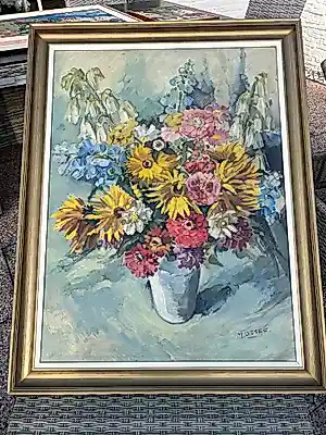 Buy Marc Ottee - M. Ottee – Groot kleurrijk bloemstilleven – olieverf op doek – 60 × 80 cm? Bid from 125!