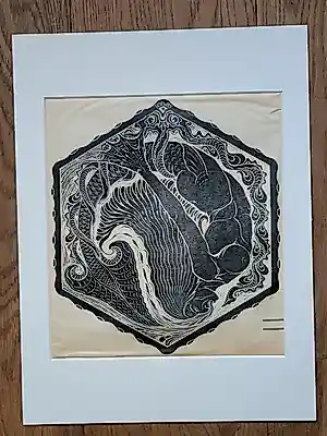 Buy Johan Bernard Kamp - houtsnede 'De Greep'? Bid from 45!