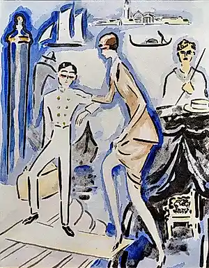 Buy Kees van Dongen - Venise, pochoir (zeer mooi ingelijst)? Bid from 1100!