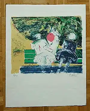 Bernard Piga - 'Deux personnes sur un banc' vendu pour 45€ !