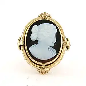 Acheter14k roségouden ring met sardonyx cameo - ringmaat 16(50)? Enchérissez de 1000!