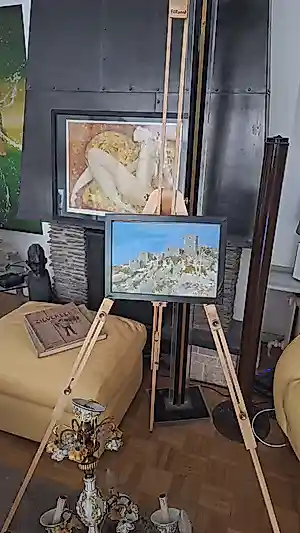 AcheterRene Marie Dujardin - "Mediterrane sereniteit: een stenen citadel onder de azuurblauwe hemel"? Enchérissez de 30!