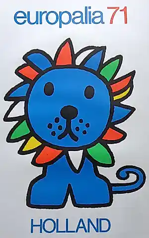 Dick Bruna - EUROPALIA '71. HOLLAND / LITHO-AFFICHE / 64x45cm / 1971 kopen? Bied vanaf 30!