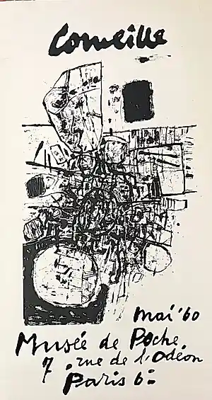 Buy Corneille - Oude lithografie uit 1960 met titel in gouache - Mineralogisch landschap? Bid from 500!