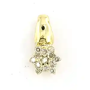 Buy 14k gouden hanger bezet met diamant 0.30 ct - 1.8 gr? Bid from 190!