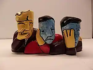 Herman Brood - Sculptuur van Kunsthars HOREN ZIEN en ZWIJGEN 23 cm Breed!!! kaufen? Bieten Sie von 149!