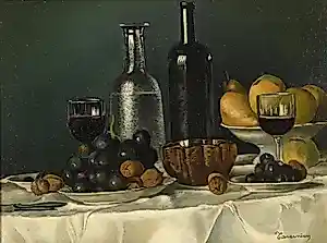 Armand Tavernier - Stilleven Noten, fruit en wijn, kopen? Bied vanaf 225!