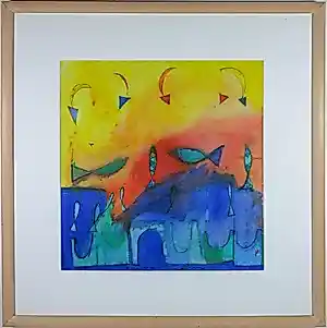 Buy Susan Schildkamp - Gemengde techniek, Vlaggetjesdag - Ingelijst? Bid from 70!