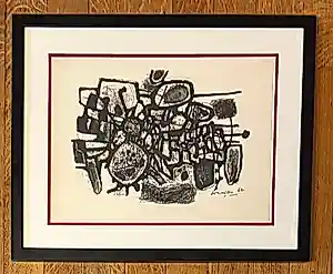 AcheterCorneille - Dubbele lithografie „Mineralogisch landschap“ 1962 Proefdruk voor „Signes“? Enchérissez de 1200!