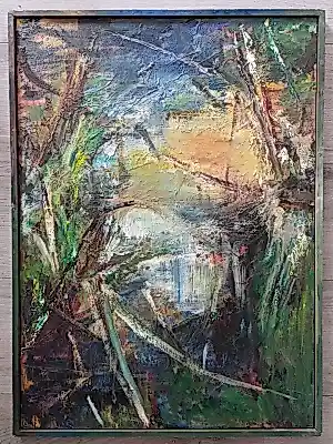 Onbekend - Abstract landschap. kopen? Bied vanaf 40!