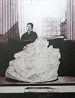 Buy Kees Spermon - STILLEVEN MET PROP PAPIER / KLEURETS / 71x56cm / SIG / 1974? Bid from 20!