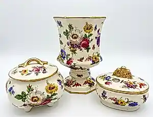 Buy Royal Boch - 3-delige Keralux Boch Belgium Set – Bloemendecor & Goud.? Bid from 65!