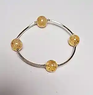 Buy Nieuwe zilveren armband met Citrien edelsteen.? Bid from 50!