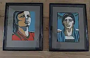 Paul Elshout - (1979) – Diptiek "Mexico" – Set van 2 ingelijste zeefdrukken verkocht voor € 90!