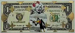 Death NYC - Collage op Amerikaanse Dollar | 'Marilyn Monroe/Daffy Duck/Louis Vuitton' | 2015 kaufen? Bieten Sie von 90!