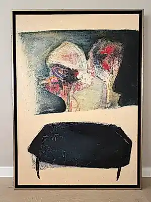 Buy Arty Grimm - Gemengde techniek op doek, Abstracte compositie - Ingelijst? Bid from 675!
