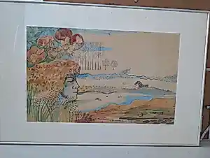 Will Vaes - Abstracte tekening/aquarel kopen? Bied vanaf 80!