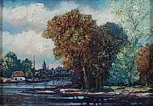 Buy Jurrien Marinus Beek - Aanzicht op een park? Bid from 150!
