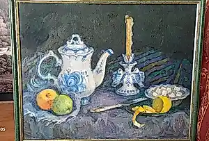 Anna Rochegova - "Avondthee" (1990) - Olieverf op canvas kaufen? Bieten Sie von 220!