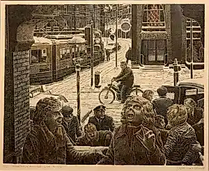 Jasper van Putten - Gekleurde ets - titel Wet vendu pour 60€ !